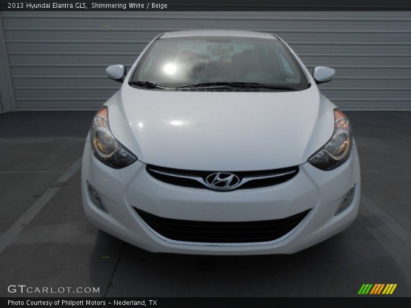 Shimmering White / Beige 2013 Hyundai Elantra GLS