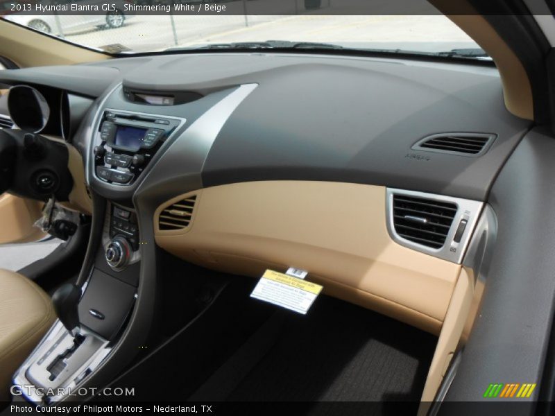 Shimmering White / Beige 2013 Hyundai Elantra GLS