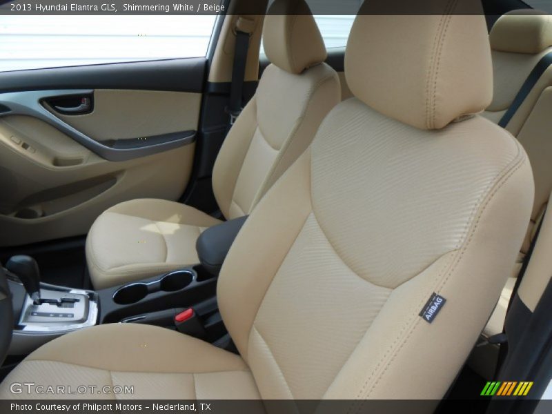Shimmering White / Beige 2013 Hyundai Elantra GLS