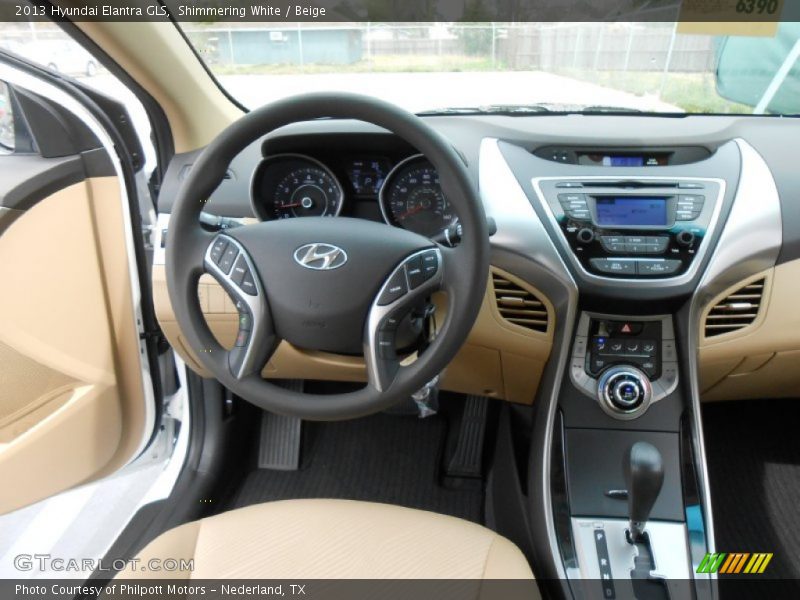 Shimmering White / Beige 2013 Hyundai Elantra GLS