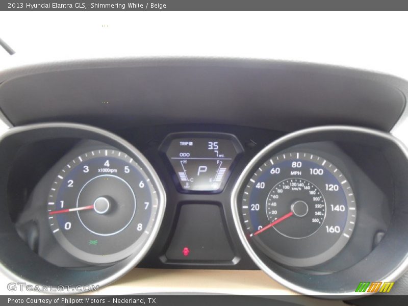Shimmering White / Beige 2013 Hyundai Elantra GLS