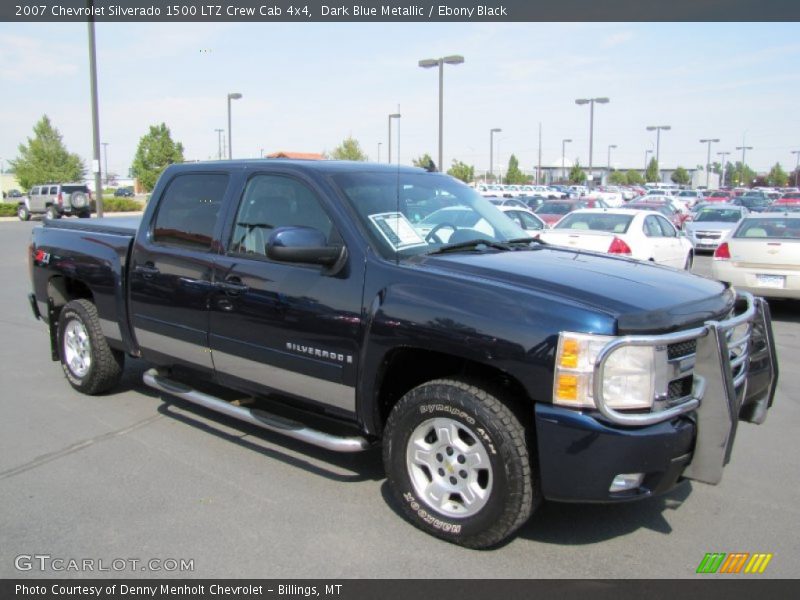 Dark Blue Metallic / Ebony Black 2007 Chevrolet Silverado 1500 LTZ Crew Cab 4x4