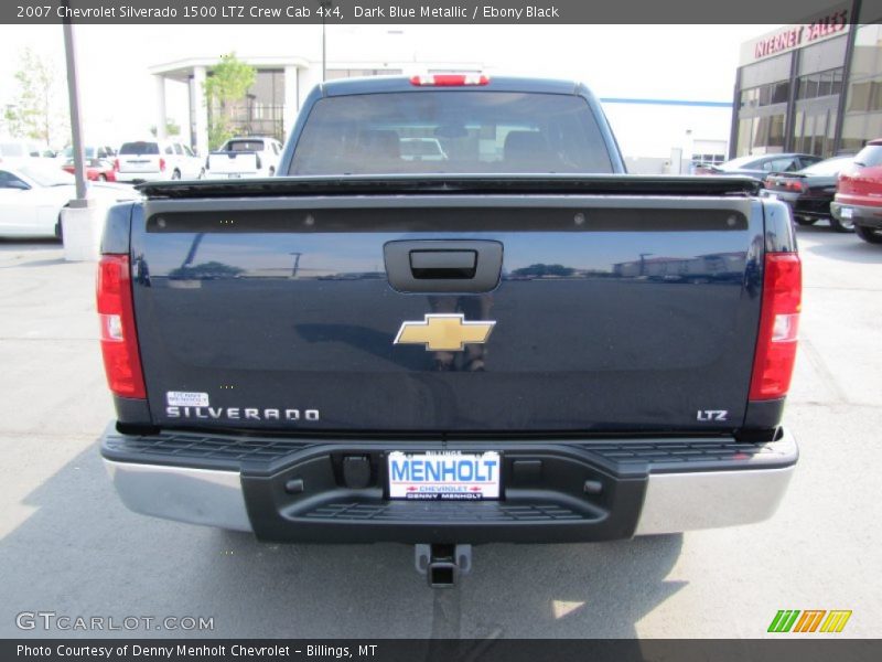 Dark Blue Metallic / Ebony Black 2007 Chevrolet Silverado 1500 LTZ Crew Cab 4x4