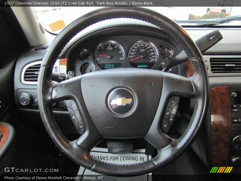 Dark Blue Metallic / Ebony Black 2007 Chevrolet Silverado 1500 LTZ Crew Cab 4x4