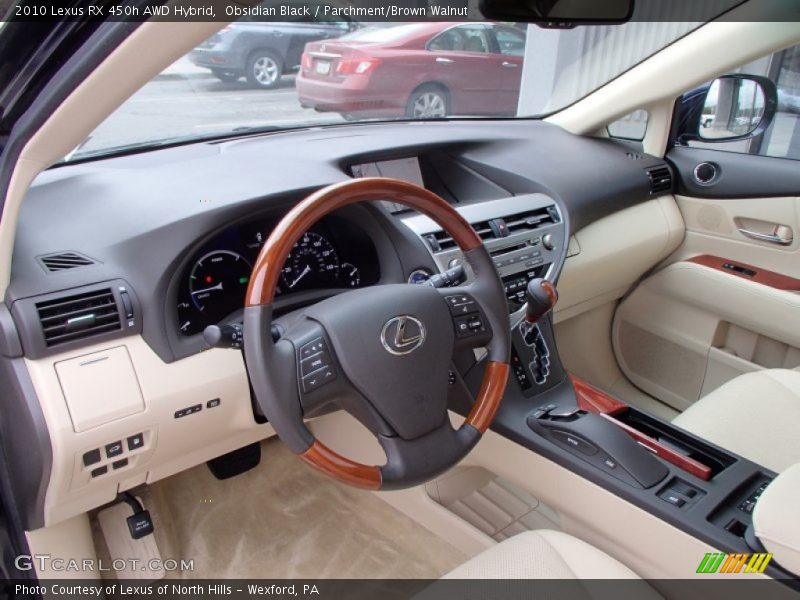 Obsidian Black / Parchment/Brown Walnut 2010 Lexus RX 450h AWD Hybrid