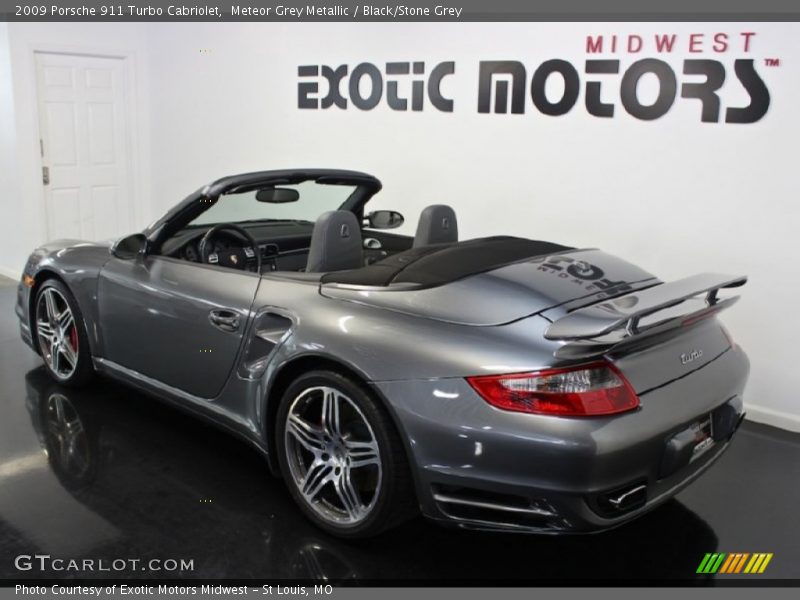 Meteor Grey Metallic / Black/Stone Grey 2009 Porsche 911 Turbo Cabriolet
