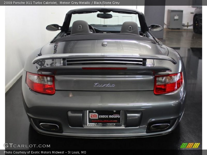 Meteor Grey Metallic / Black/Stone Grey 2009 Porsche 911 Turbo Cabriolet