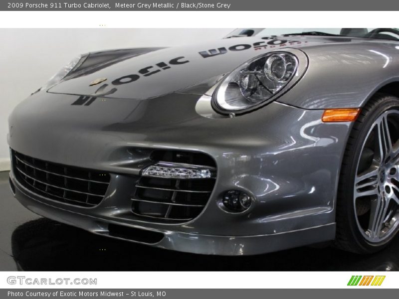 Meteor Grey Metallic / Black/Stone Grey 2009 Porsche 911 Turbo Cabriolet