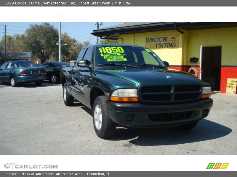 Forest Green Pearl / Mist Gray 1999 Dodge Dakota Sport Extended Cab