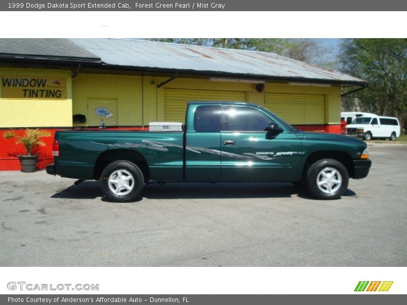 Forest Green Pearl / Mist Gray 1999 Dodge Dakota Sport Extended Cab