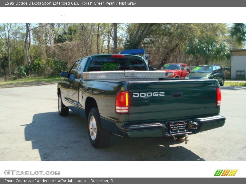 Forest Green Pearl / Mist Gray 1999 Dodge Dakota Sport Extended Cab