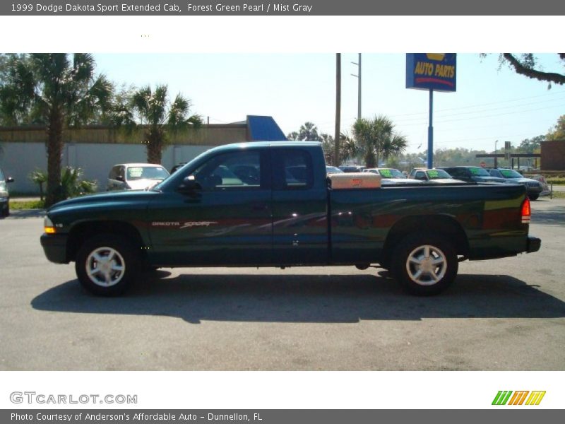 Forest Green Pearl / Mist Gray 1999 Dodge Dakota Sport Extended Cab