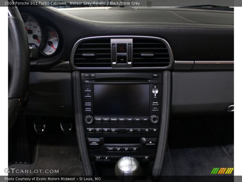 Meteor Grey Metallic / Black/Stone Grey 2009 Porsche 911 Turbo Cabriolet