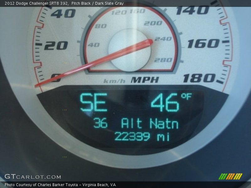 Pitch Black / Dark Slate Gray 2012 Dodge Challenger SRT8 392