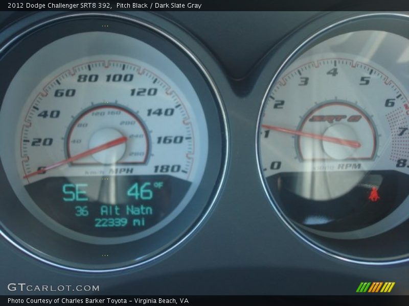 Pitch Black / Dark Slate Gray 2012 Dodge Challenger SRT8 392