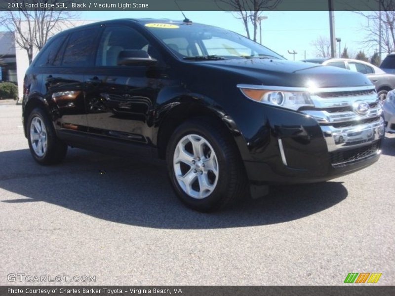 Black / Medium Light Stone 2012 Ford Edge SEL