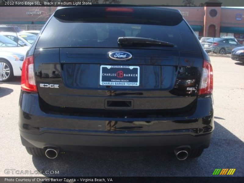 Black / Medium Light Stone 2012 Ford Edge SEL