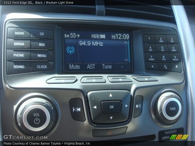 Black / Medium Light Stone 2012 Ford Edge SEL