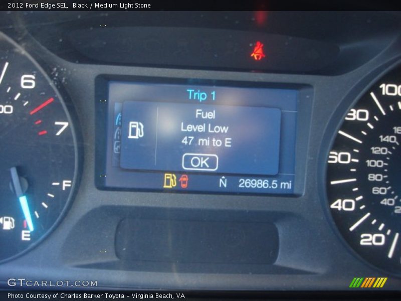 Black / Medium Light Stone 2012 Ford Edge SEL