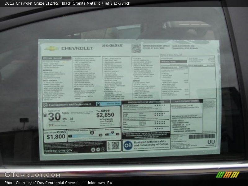  2013 Cruze LTZ/RS Window Sticker