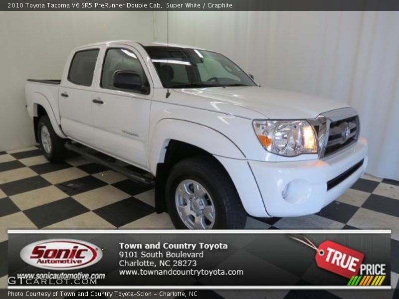Super White / Graphite 2010 Toyota Tacoma V6 SR5 PreRunner Double Cab