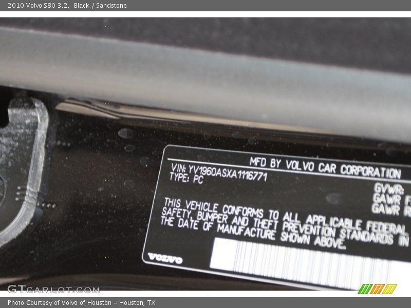 Black / Sandstone 2010 Volvo S80 3.2