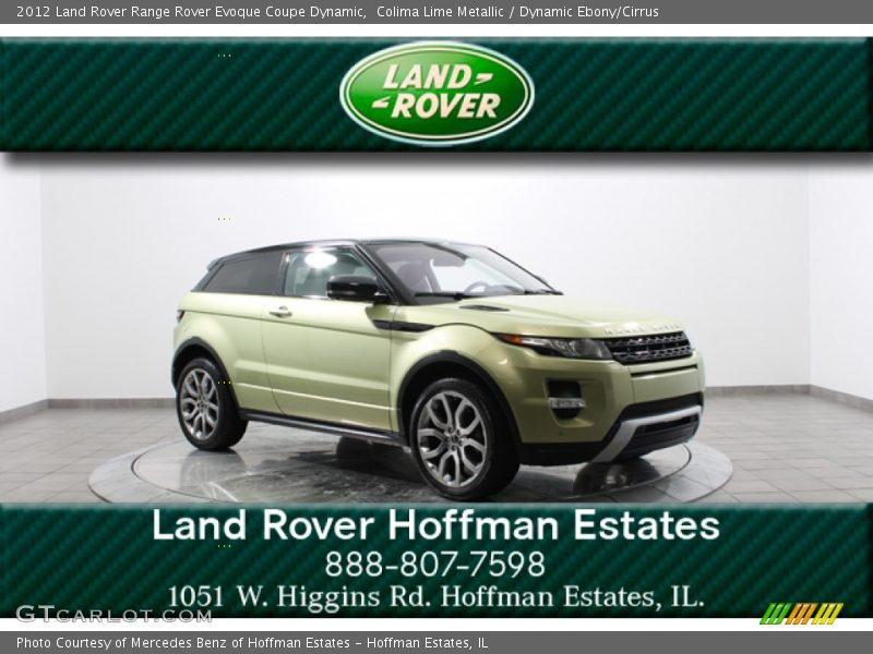Colima Lime Metallic / Dynamic Ebony/Cirrus 2012 Land Rover Range Rover Evoque Coupe Dynamic