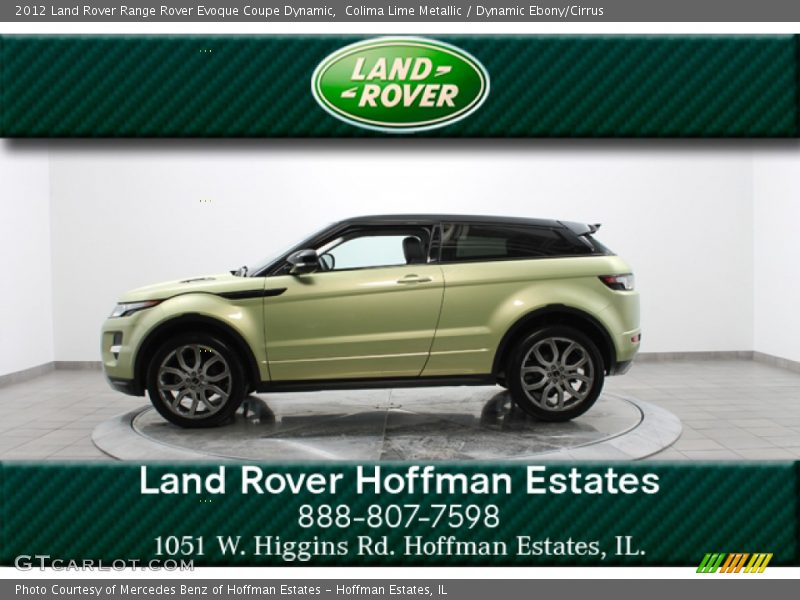 Colima Lime Metallic / Dynamic Ebony/Cirrus 2012 Land Rover Range Rover Evoque Coupe Dynamic