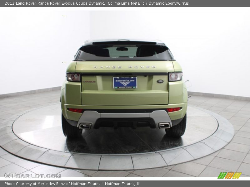 Colima Lime Metallic / Dynamic Ebony/Cirrus 2012 Land Rover Range Rover Evoque Coupe Dynamic