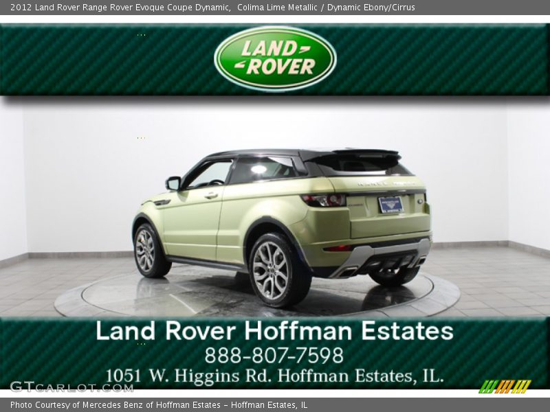 Colima Lime Metallic / Dynamic Ebony/Cirrus 2012 Land Rover Range Rover Evoque Coupe Dynamic