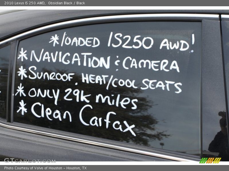 Obsidian Black / Black 2010 Lexus IS 250 AWD