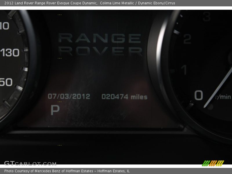 Colima Lime Metallic / Dynamic Ebony/Cirrus 2012 Land Rover Range Rover Evoque Coupe Dynamic