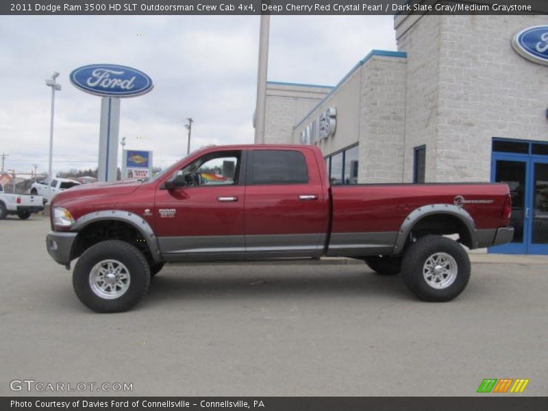 Deep Cherry Red Crystal Pearl / Dark Slate Gray/Medium Graystone 2011 Dodge Ram 3500 HD SLT Outdoorsman Crew Cab 4x4