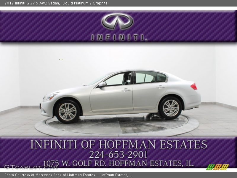 Liquid Platinum / Graphite 2012 Infiniti G 37 x AWD Sedan