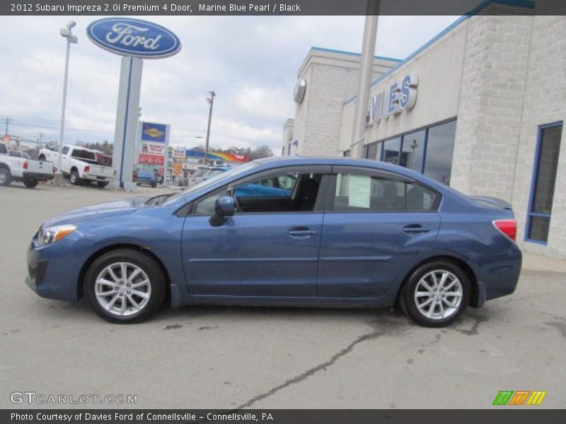 Marine Blue Pearl / Black 2012 Subaru Impreza 2.0i Premium 4 Door