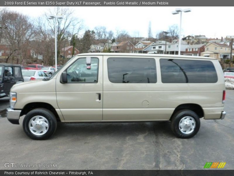 Pueblo Gold Metallic / Medium Pebble 2009 Ford E Series Van E350 Super Duty XLT Passenger