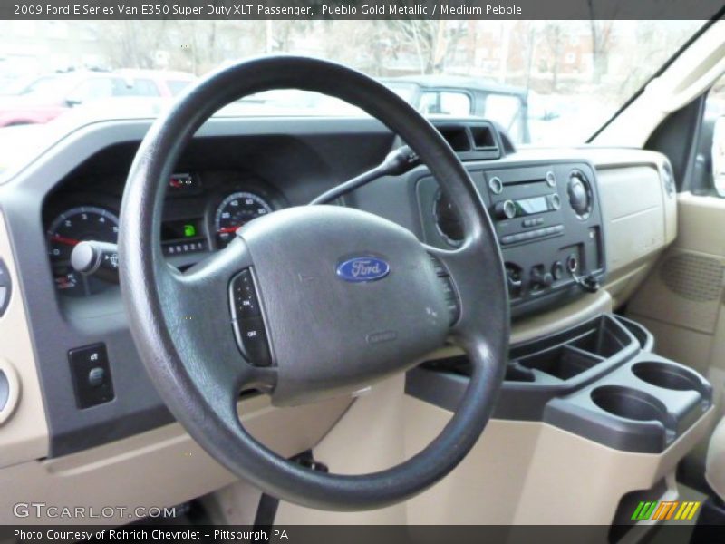 Pueblo Gold Metallic / Medium Pebble 2009 Ford E Series Van E350 Super Duty XLT Passenger