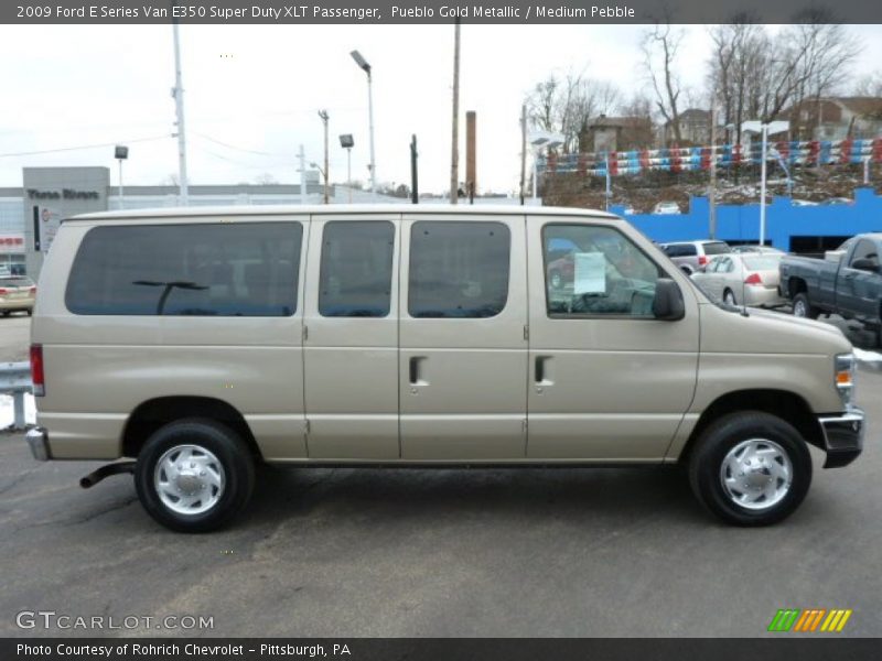 Pueblo Gold Metallic / Medium Pebble 2009 Ford E Series Van E350 Super Duty XLT Passenger