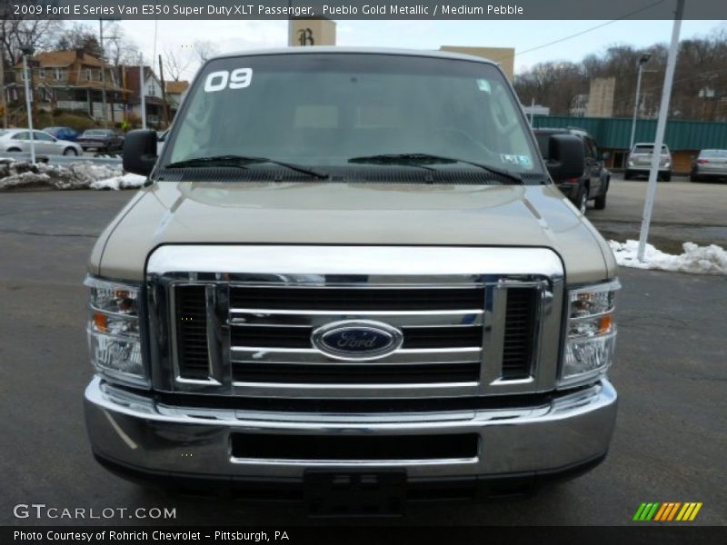 Pueblo Gold Metallic / Medium Pebble 2009 Ford E Series Van E350 Super Duty XLT Passenger