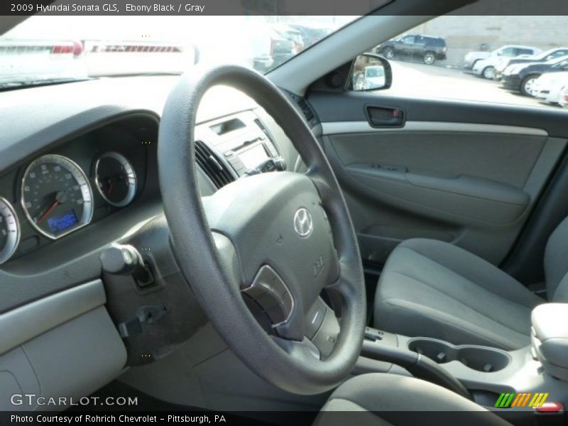 Ebony Black / Gray 2009 Hyundai Sonata GLS
