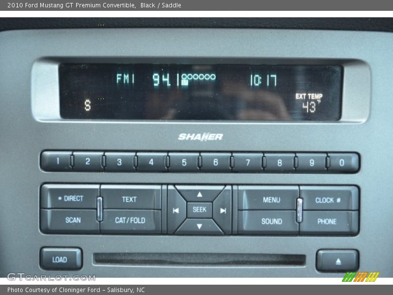 Controls of 2010 Mustang GT Premium Convertible