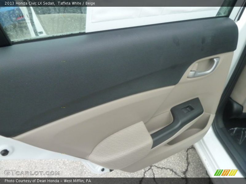 Taffeta White / Beige 2013 Honda Civic LX Sedan