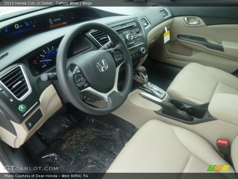 Taffeta White / Beige 2013 Honda Civic LX Sedan