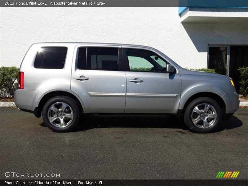 Alabaster Silver Metallic / Gray 2013 Honda Pilot EX-L