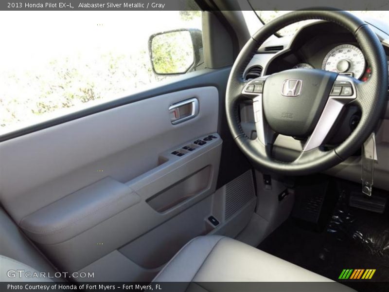 Alabaster Silver Metallic / Gray 2013 Honda Pilot EX-L
