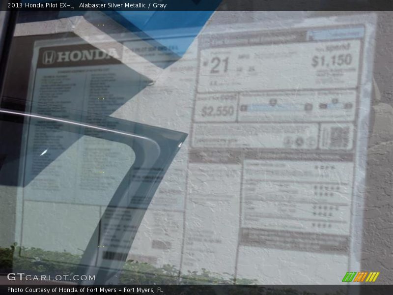 Alabaster Silver Metallic / Gray 2013 Honda Pilot EX-L