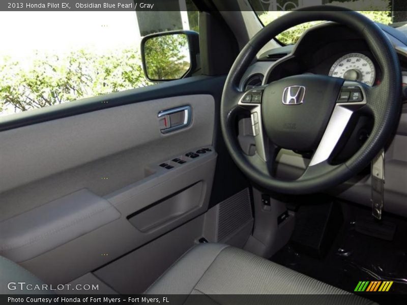 Obsidian Blue Pearl / Gray 2013 Honda Pilot EX