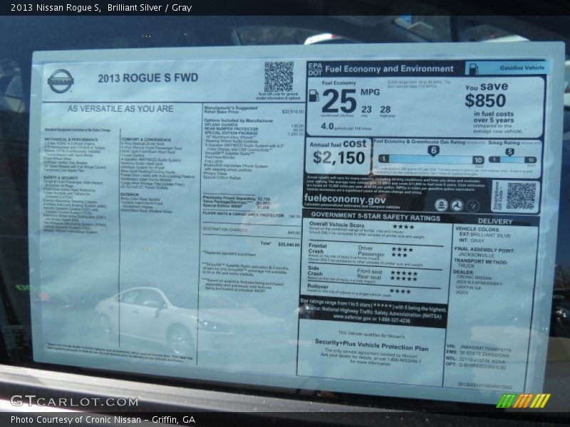 Brilliant Silver / Gray 2013 Nissan Rogue S