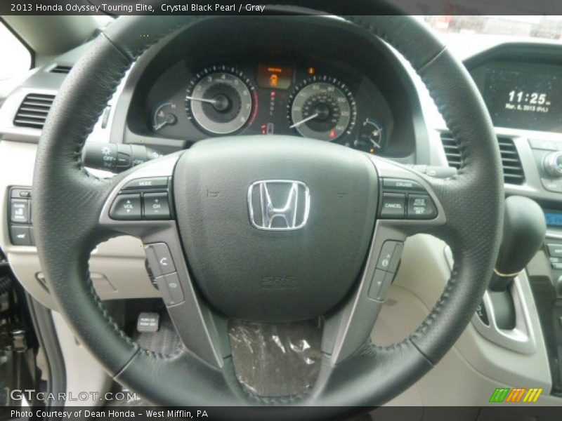 Crystal Black Pearl / Gray 2013 Honda Odyssey Touring Elite