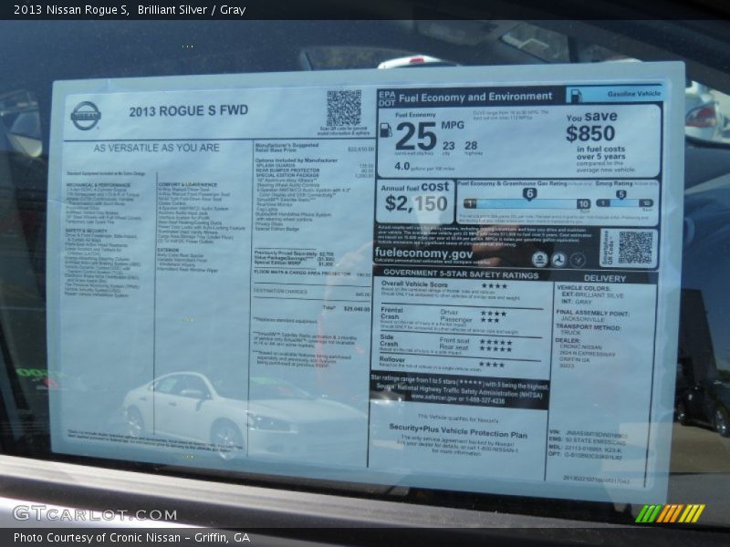 Brilliant Silver / Gray 2013 Nissan Rogue S